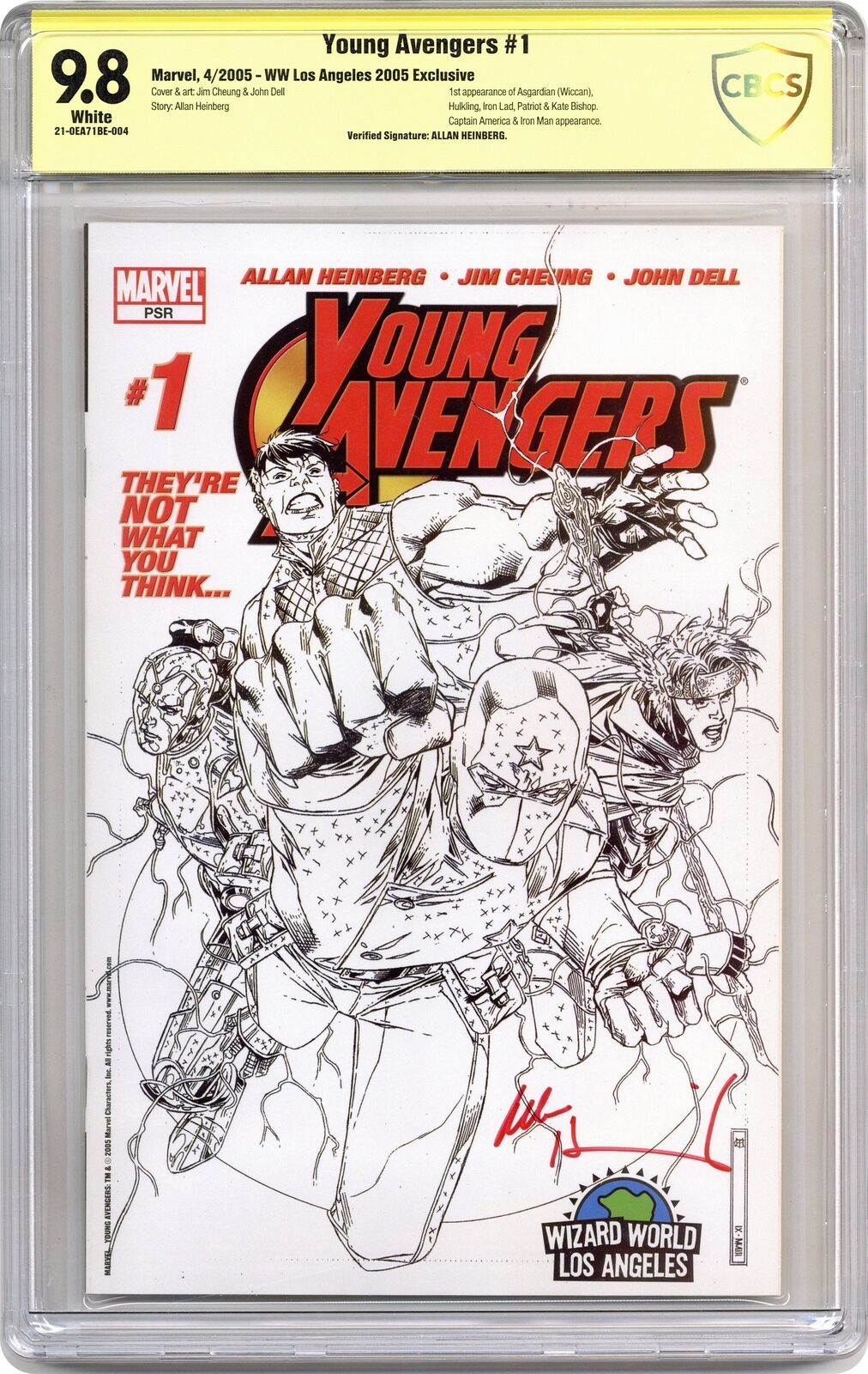Young Avengers #1 Cheung WW LA Variant CBCS 9.8 SS Allan Heinberg. 2005