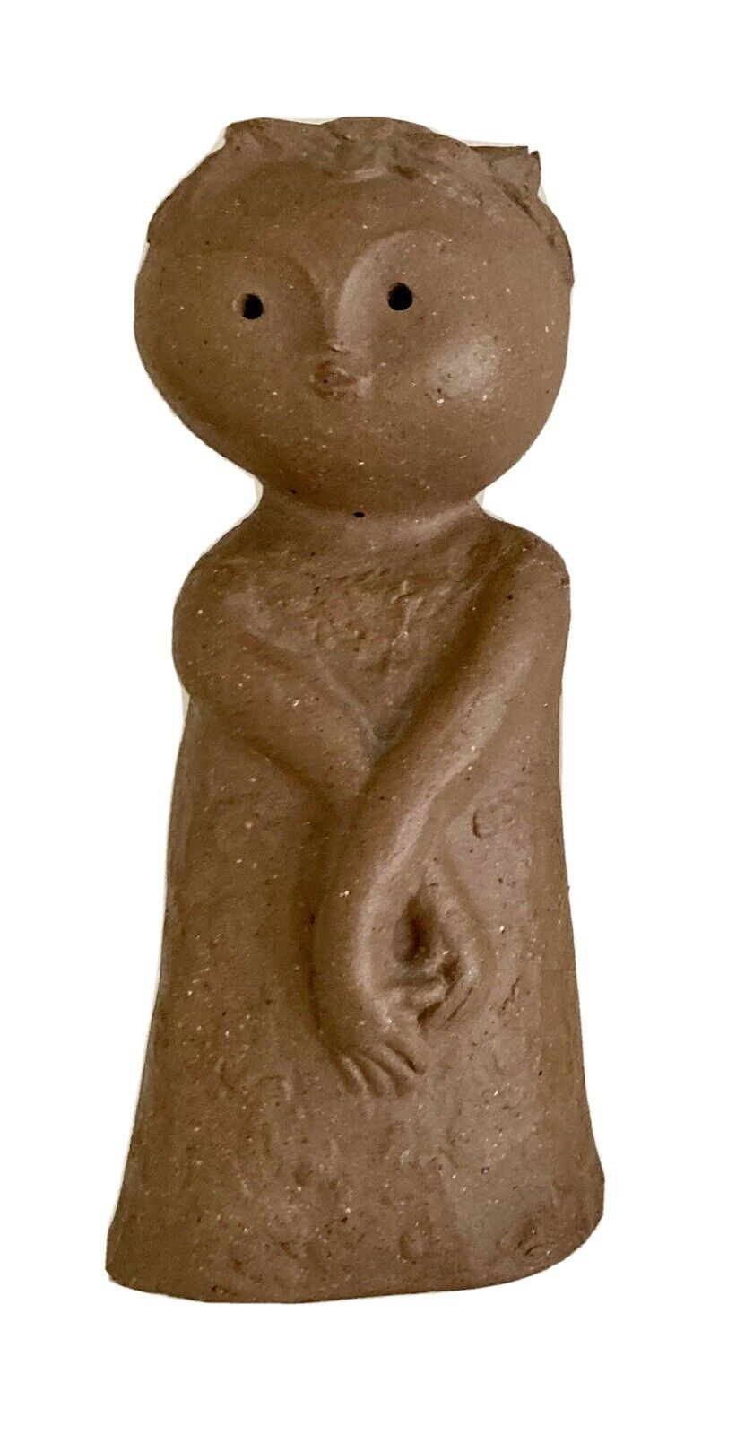 Japanese Pottery Kneeling Girl Earthenware Figurine