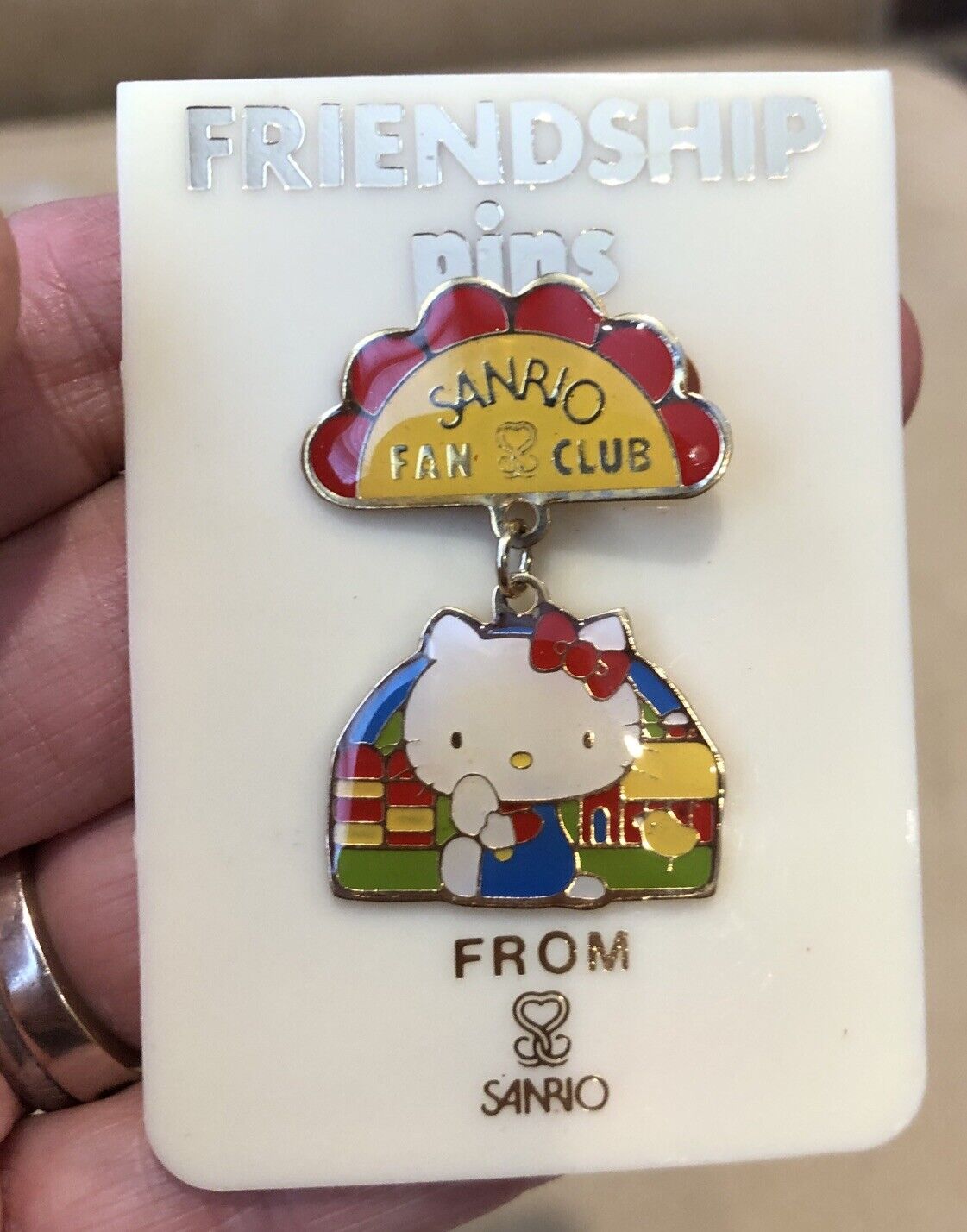 Hello Kitty Friendship Pin NOS Vintage