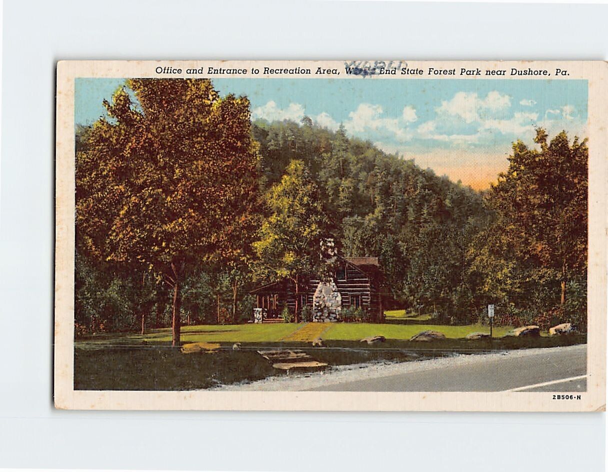 Postcard Office & Entrance to Recreation Area Pennsylvania USA