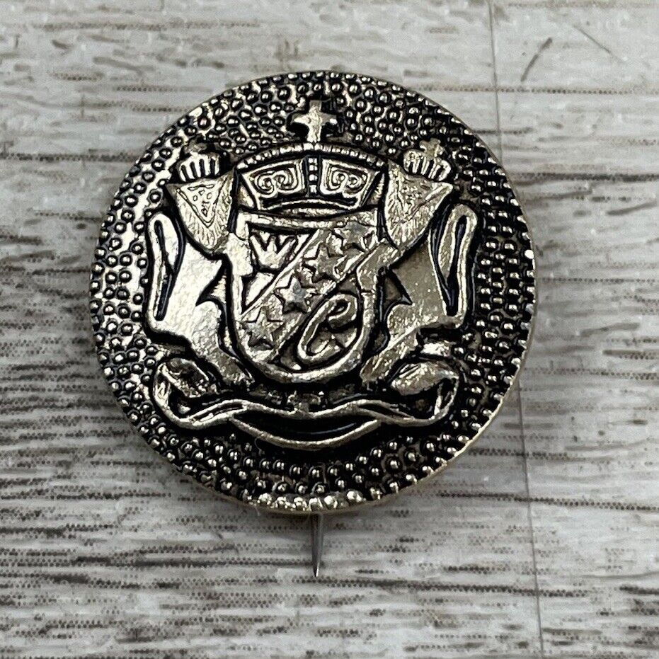 Vintage Crest Pin Silver Tone