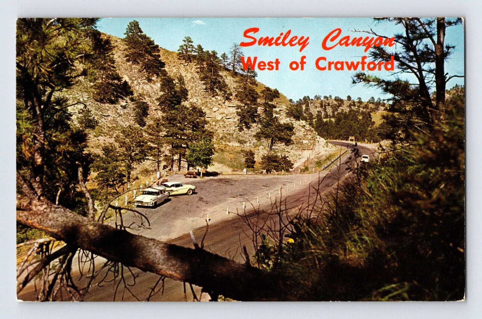 Postcard Nebraska Crawford NE Smiley Canyon Highway 20 1960s Unposted Chrome