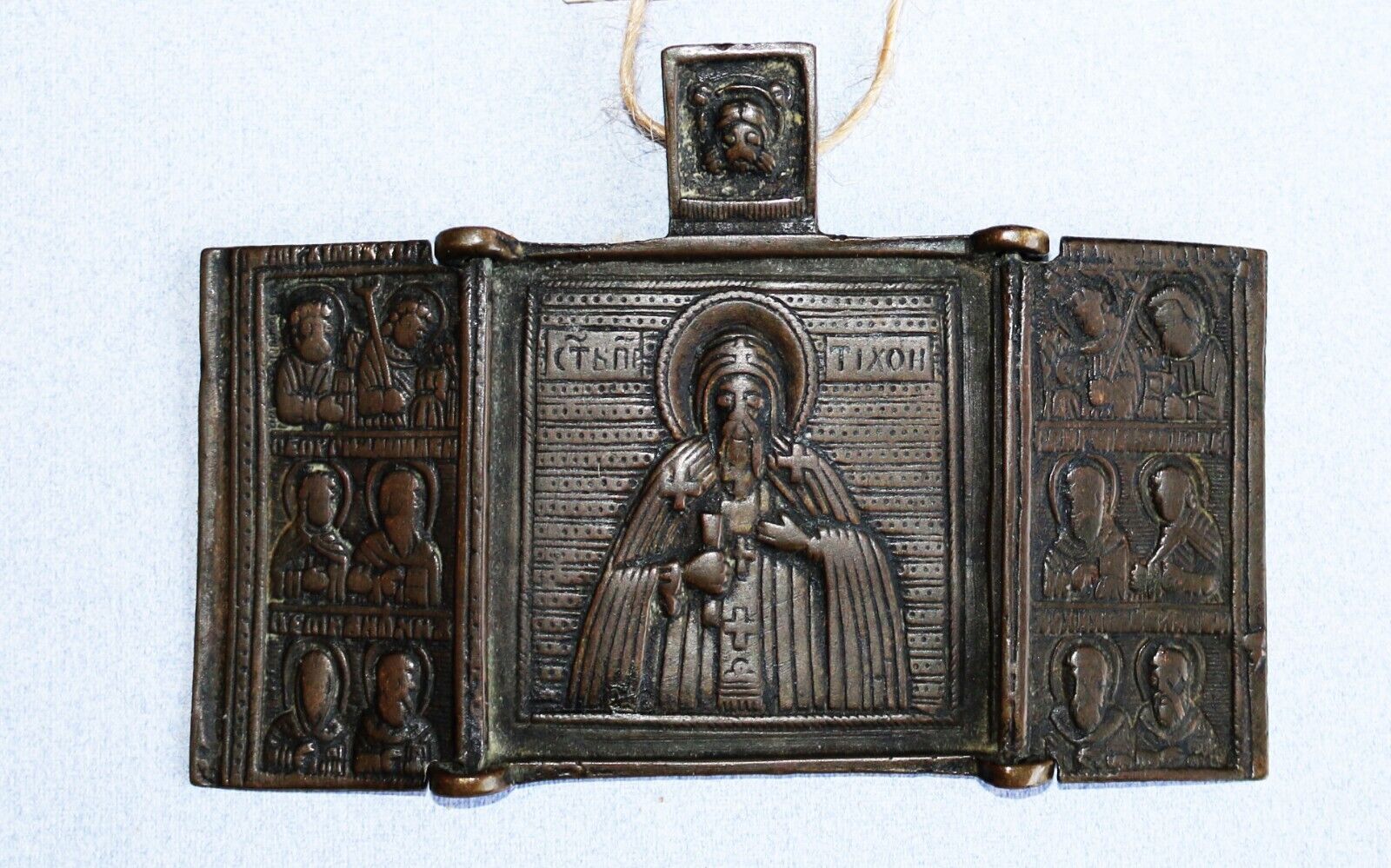 An 18TH or 19TH Century Russian Folding Triptych Travelers Icon 3 3/4\