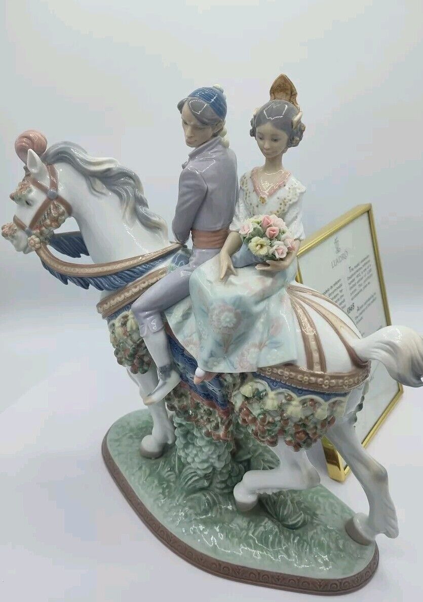 Lladro 1472 Valencian Couple on Horse Princess Flowers Limited Edition With Box 