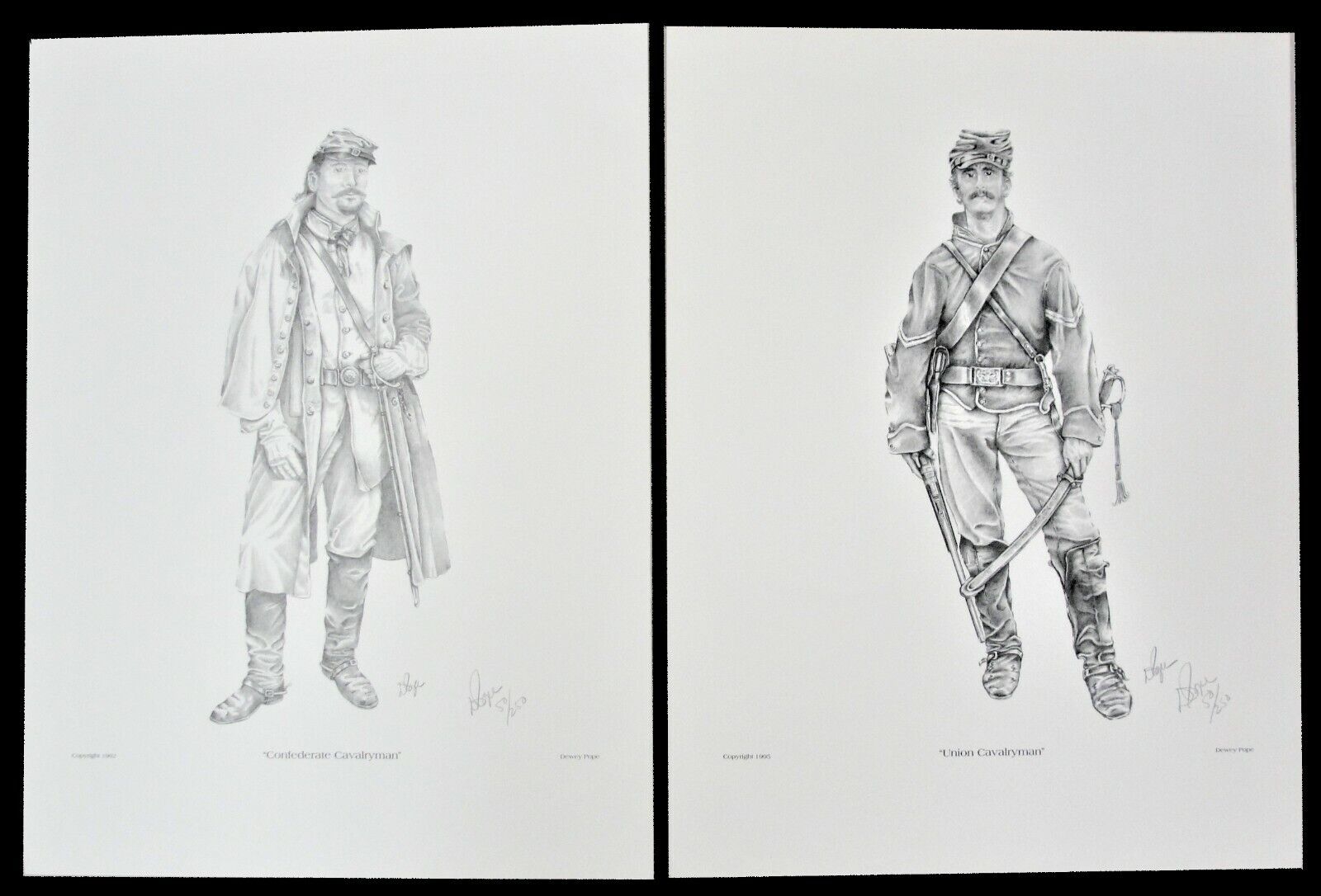 Set of 2 Confederate Soldiers Union Cavalryman and Confederate Cavalryman 50/250