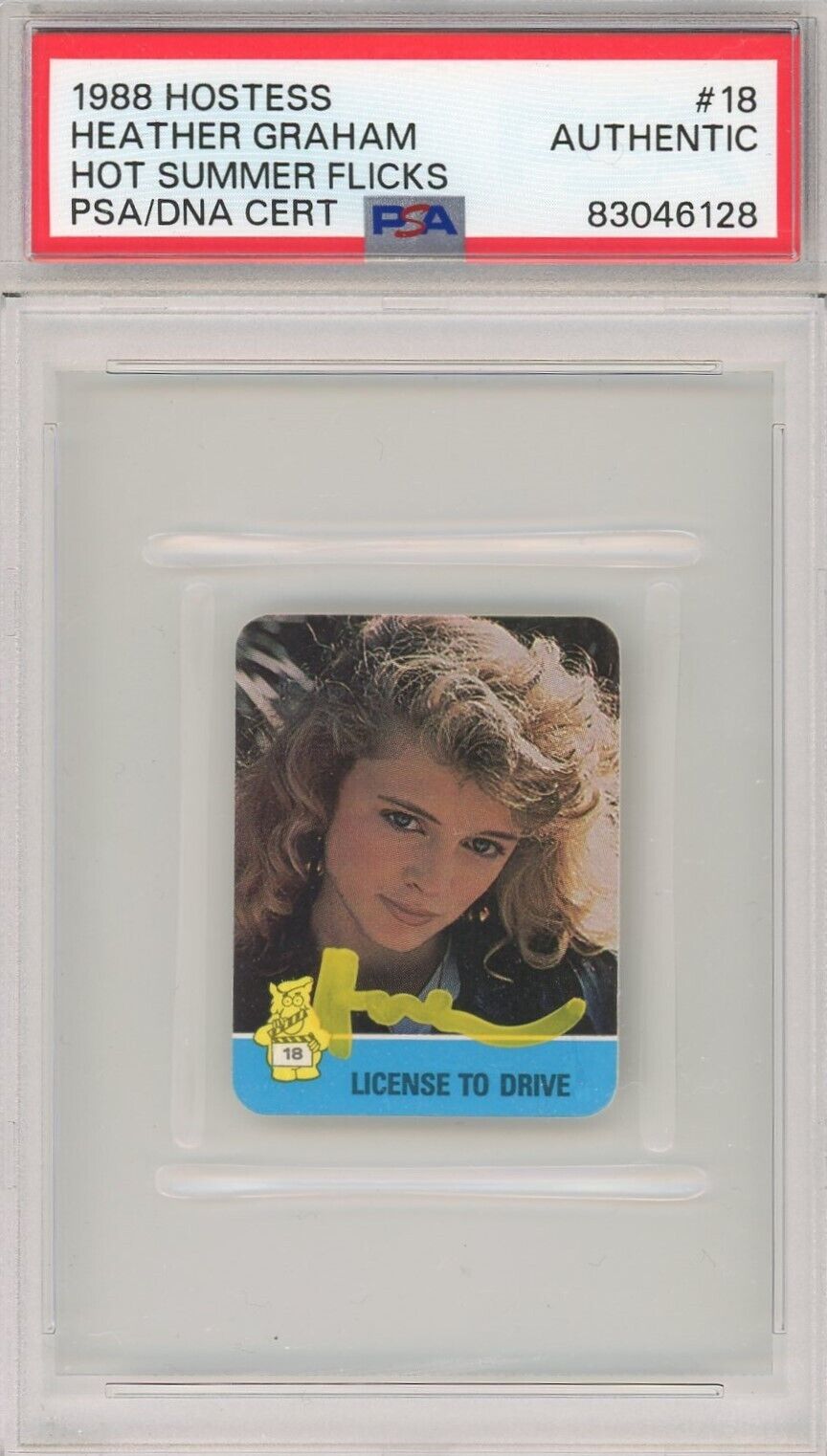 Heather Graham 1988 Hostess License to Drive Rookie #18 Autograph PSA Beckett
