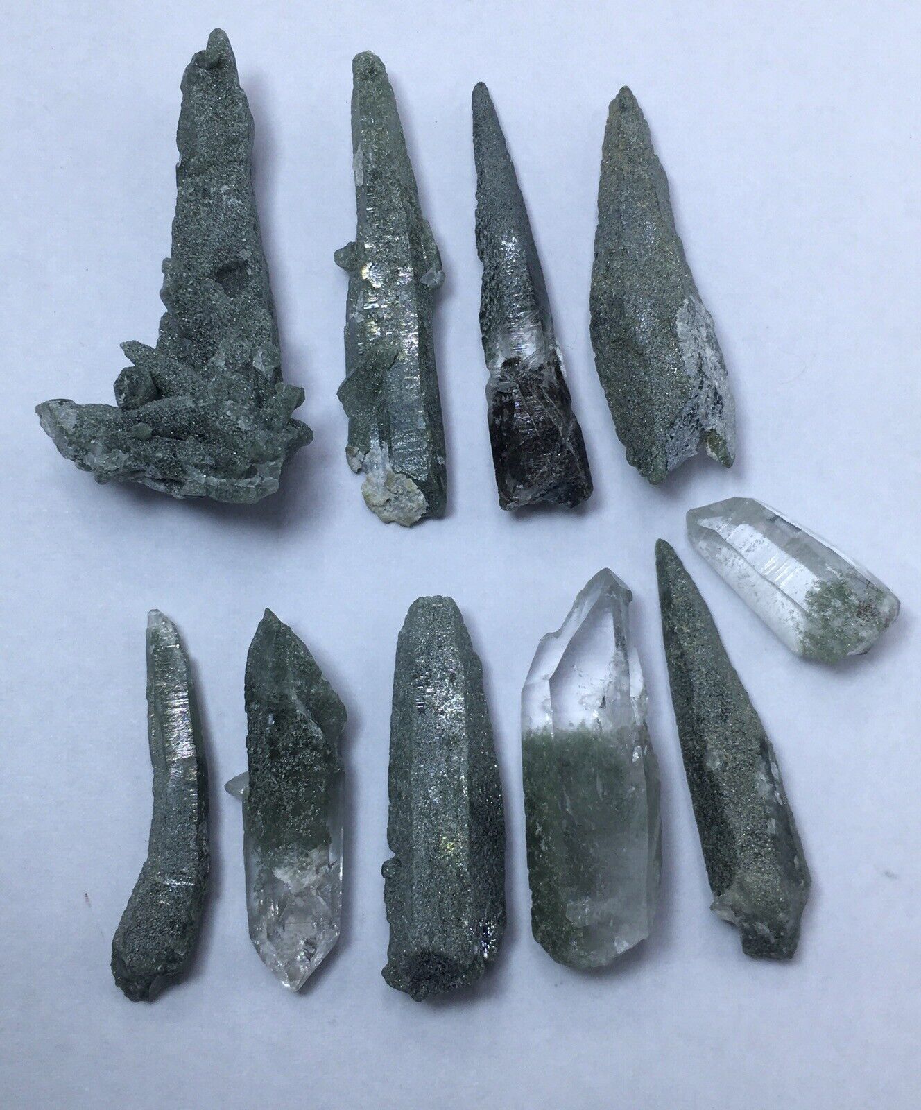Chlorite Included lemurian Quartz Crystals From Baluchistan Pakistan