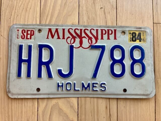 1984 Mississippi Holmes County License Plate