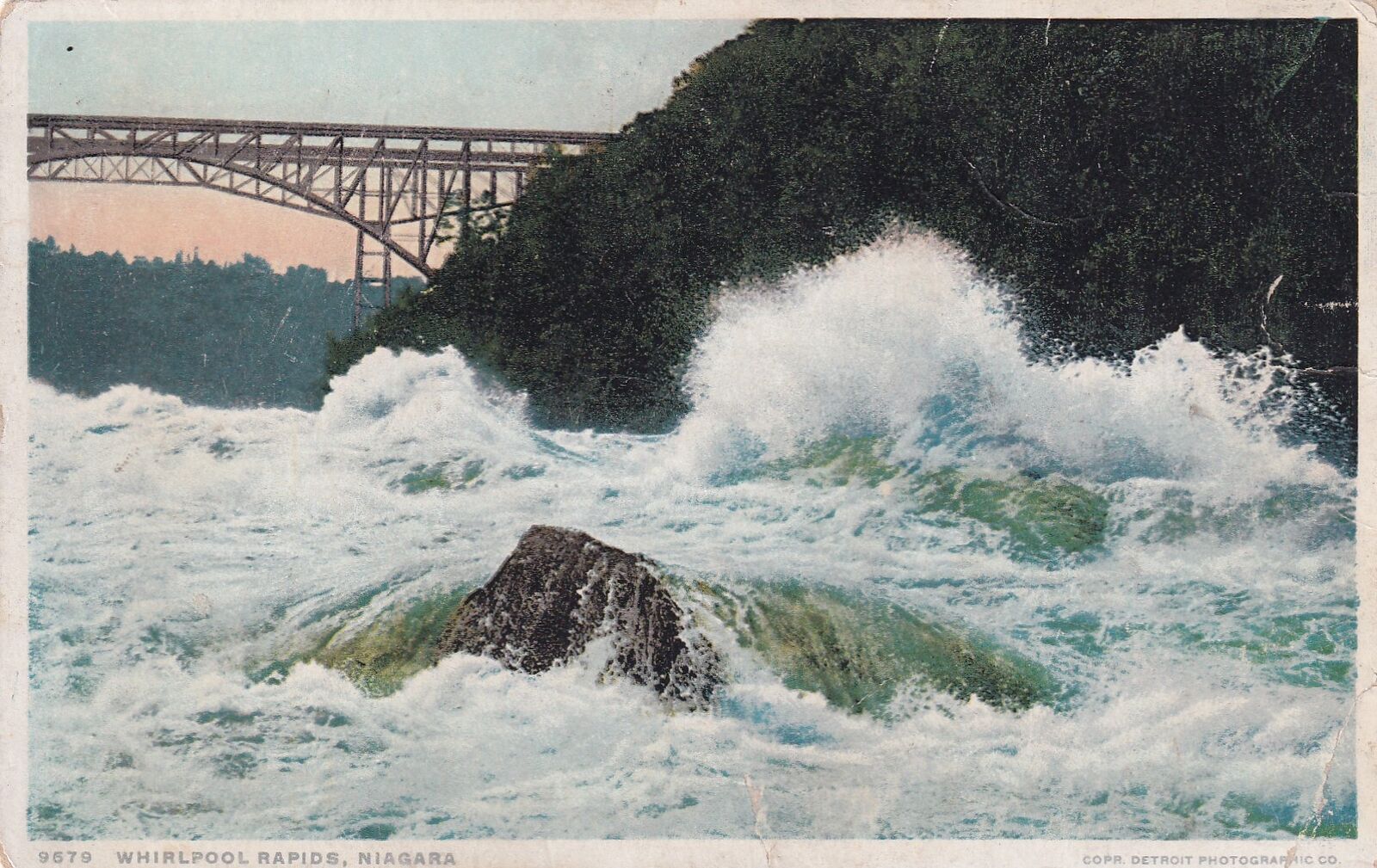Whirlpool Rapids Niagara New York NY Phostint Postcard C13