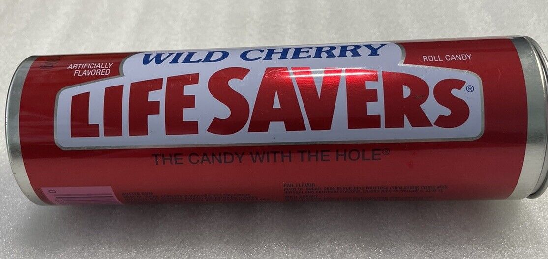 Vintage Wild Cherry Lifesavers Candy Tin Bank Secret Hide A Way Decoration 7”x2”