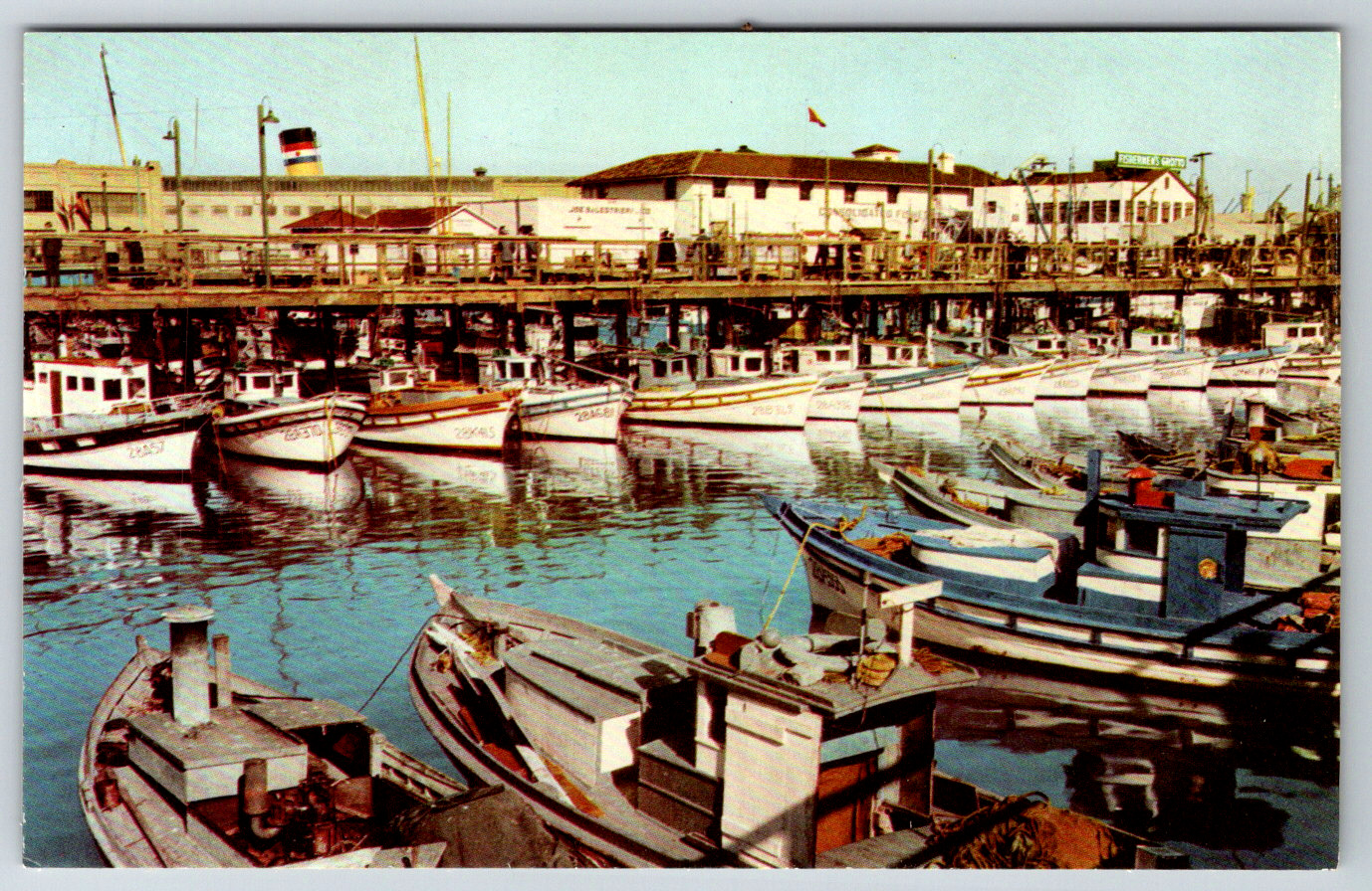 c1960s Fisherman\'s Wharf San Francisco Waterfront Shops Restaurants Postcard