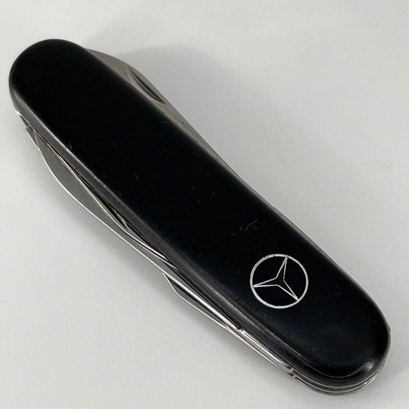 Vintage Mercedes Benz Black Pocket Knife Rostfrei Solingen INOX Germany - GREAT