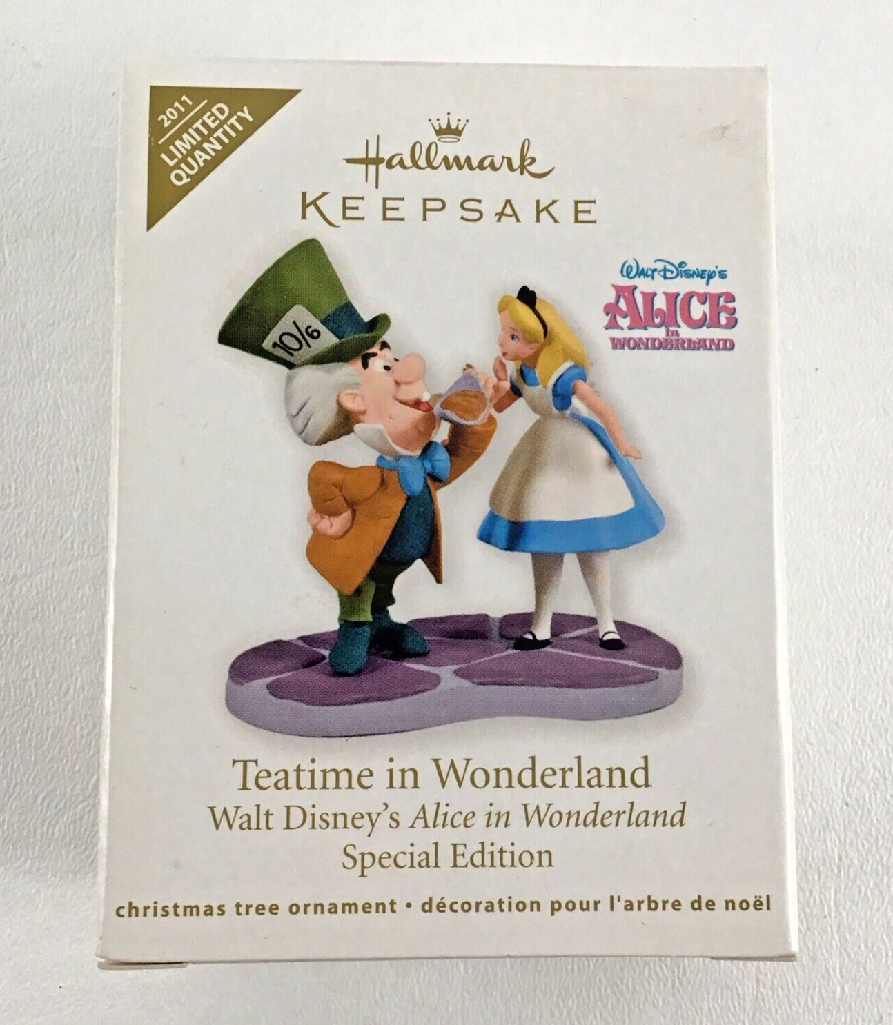 Hallmark Keepsake Christmas Ornament Disney Alice Teatime In Wonderland New 2011