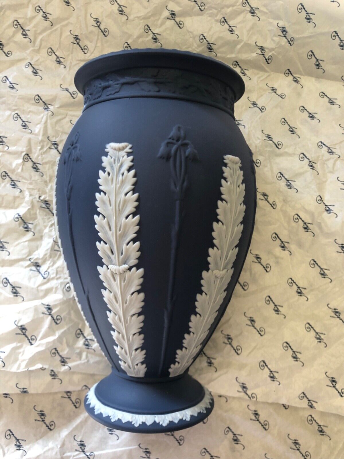 Wedgewood Jasperware Portland Blue & White Vase