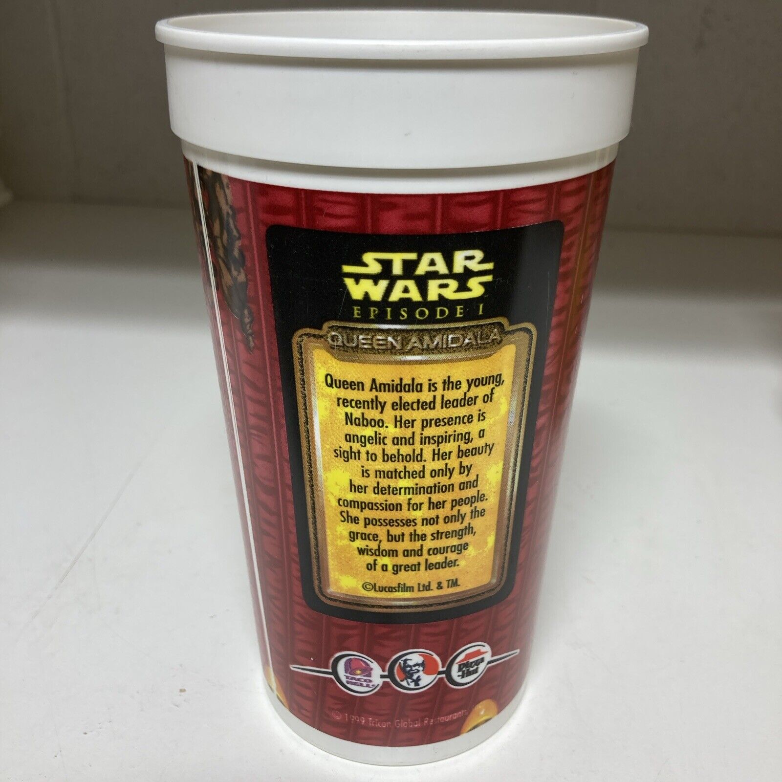 VTG Collect 1999 KFC Pizza Hut Taco Bell Star Wars Episode 1 Cup Queen Amidala