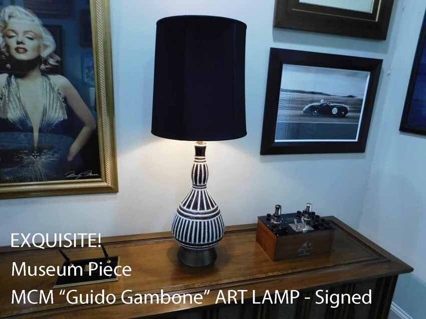 MCM GUIDO GAMBONE SIGNED LAMP   FROM PRIVATE 20th CENTURY MUSEUM COLLECTION