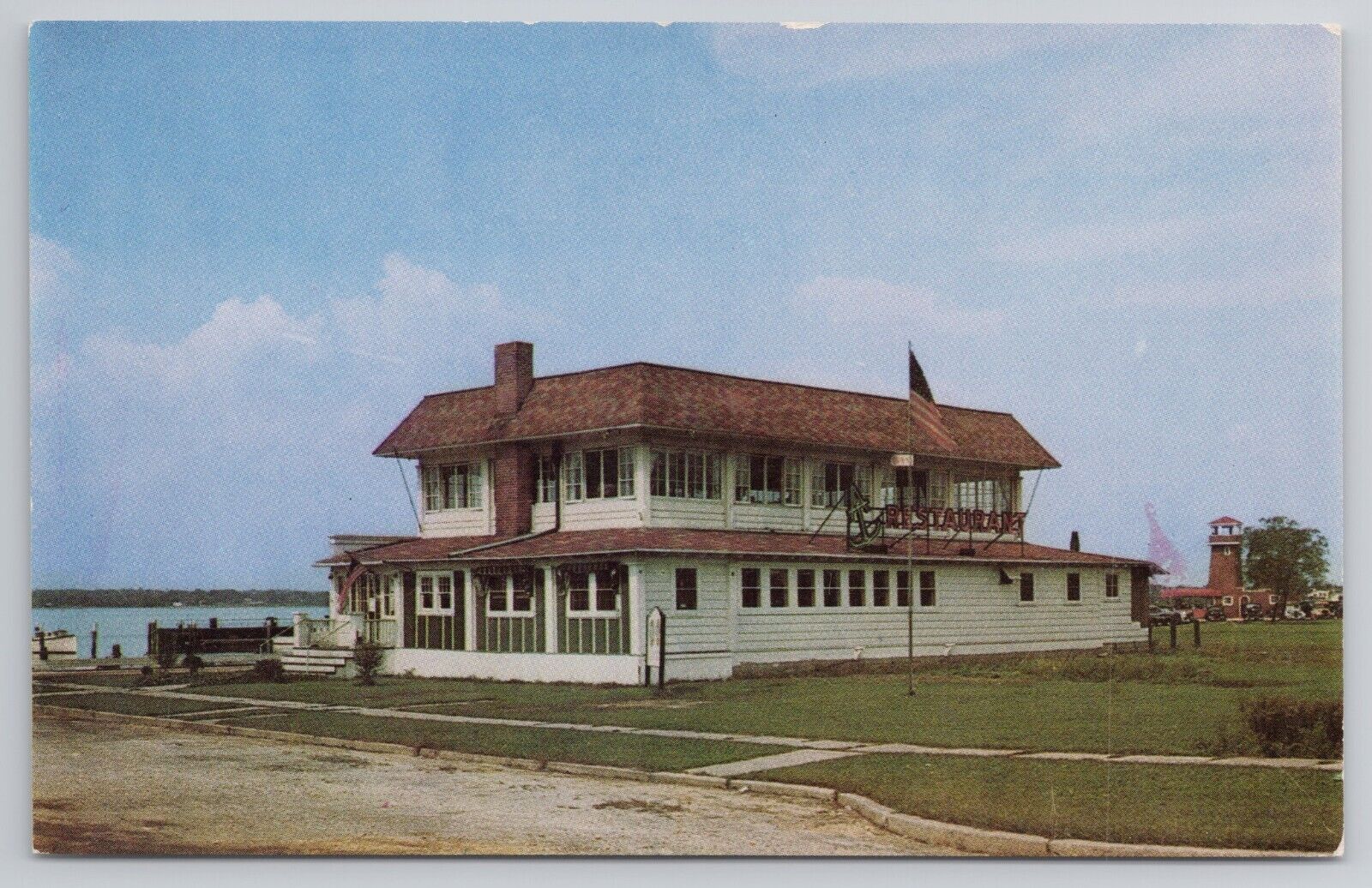 Anchorage Restaurant Bel Mar New Jersey c1950s Postcard Shark River Marine Basin