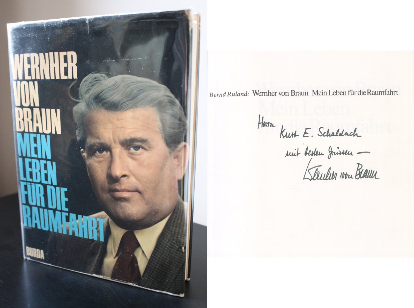 Wernher Von Braun ~ Signed My Life For Space Travel Autographed Book ~ PSA DNA