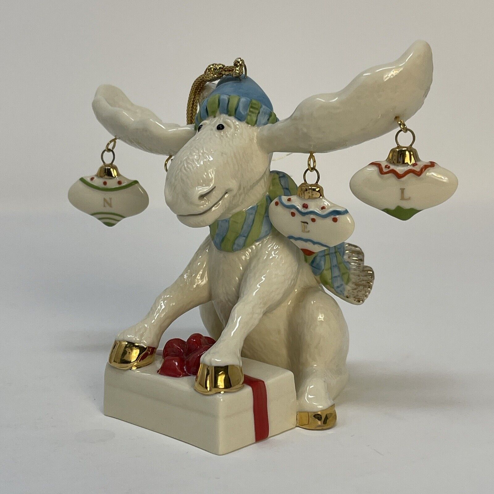 LENOX Marcel MOOSE RARE Celebrate Chistmoose NOEL Antler Ornaments Missing  1