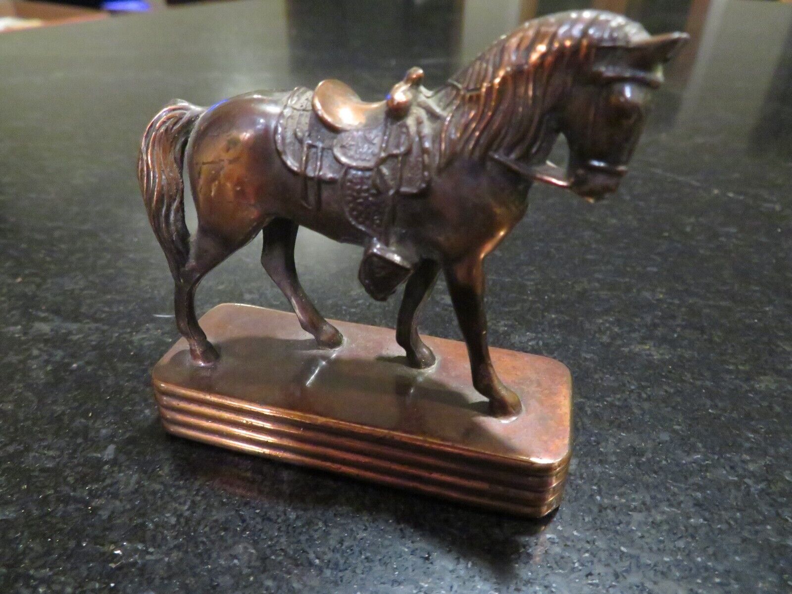 Antique Copper Western Horse Statue - 2 3/4\