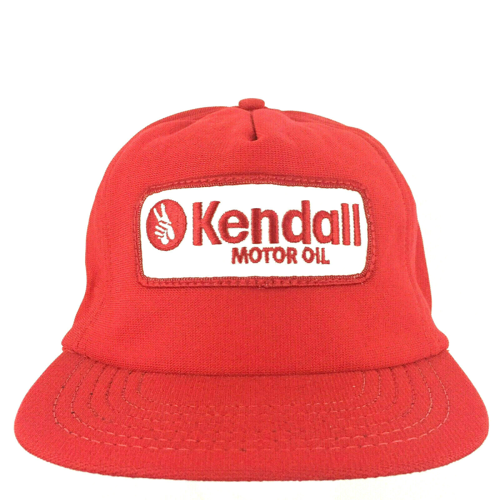 Vtg Kendall Motor Oil Patch Cap Logo All Foam USA Snap Back Trucker Baseball Hat