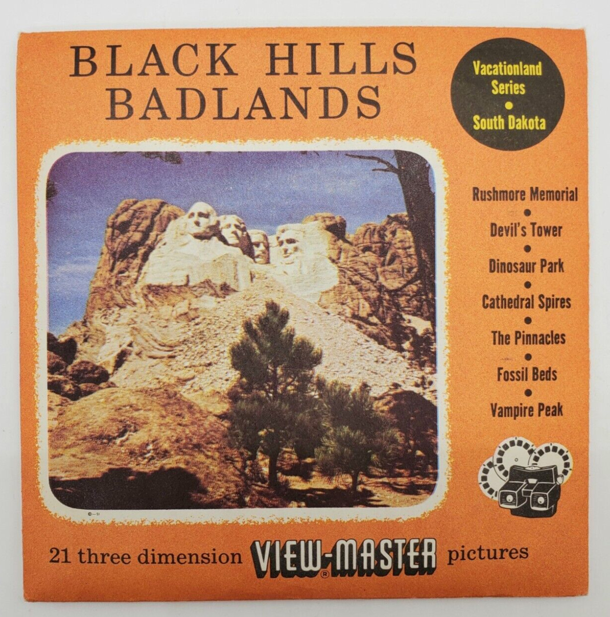 View-Master Black Hills & Badlands Sawyer\'s Reels  #203 A&B, 204, Vintage 1949