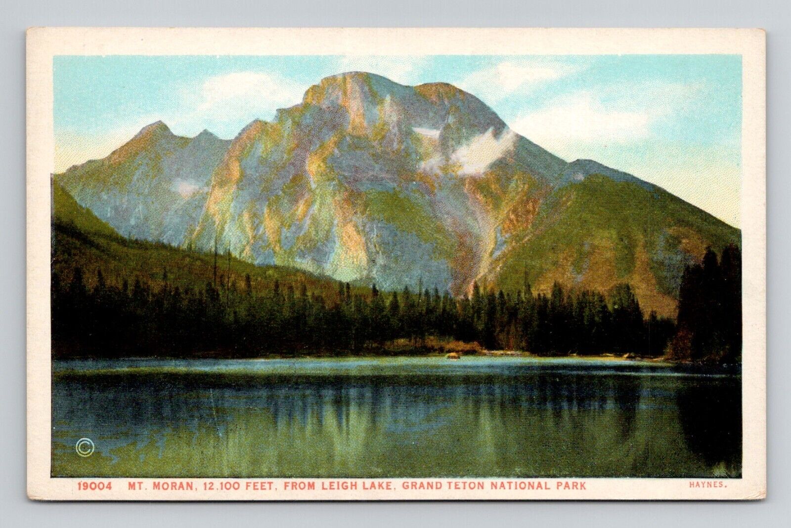Postcard Mt Moran Leigh Lake Grand Teton National Park, Vintage N9