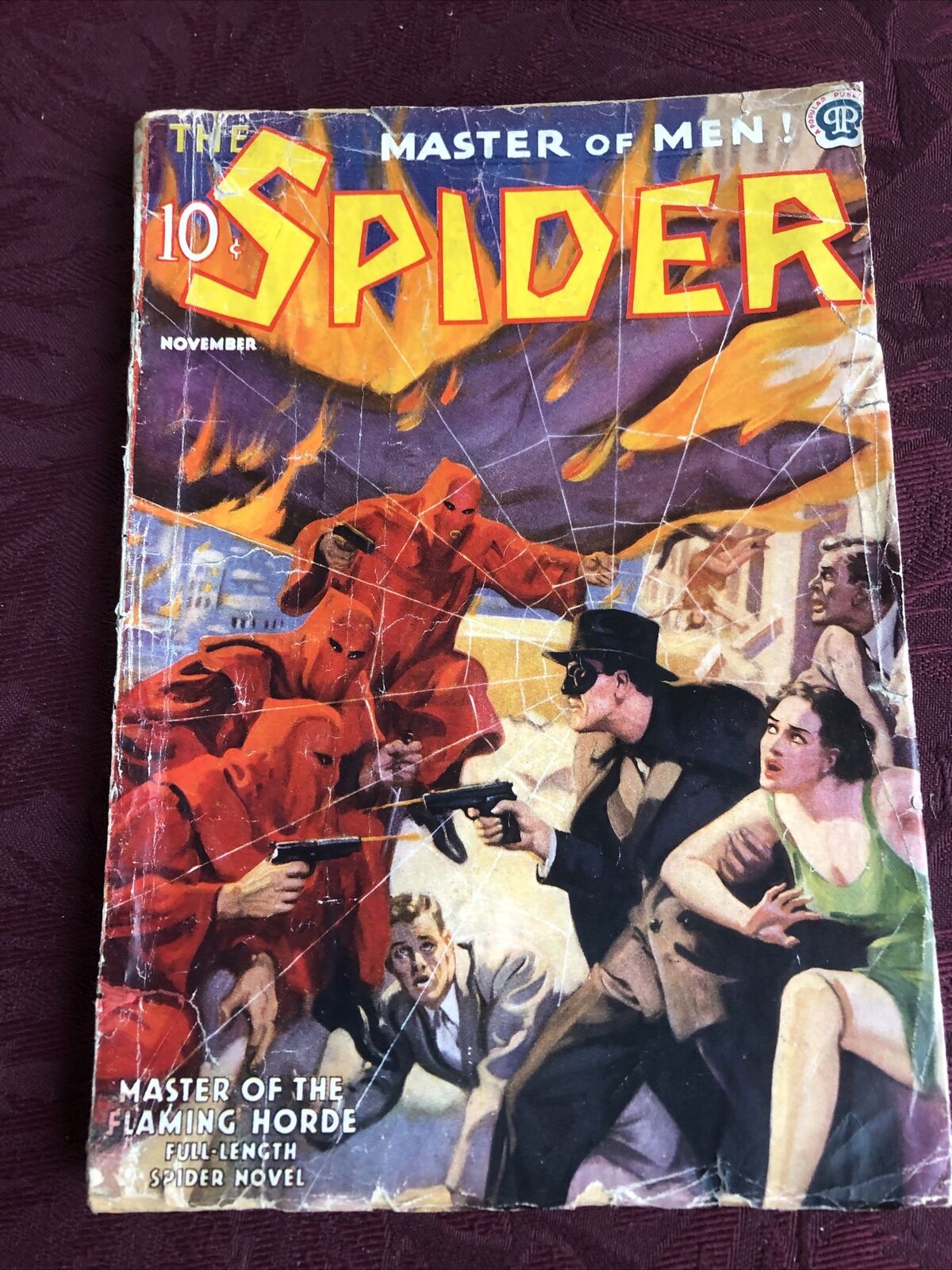 The Spider 11/1937-  Master Of The Flaming Horde - pulp 