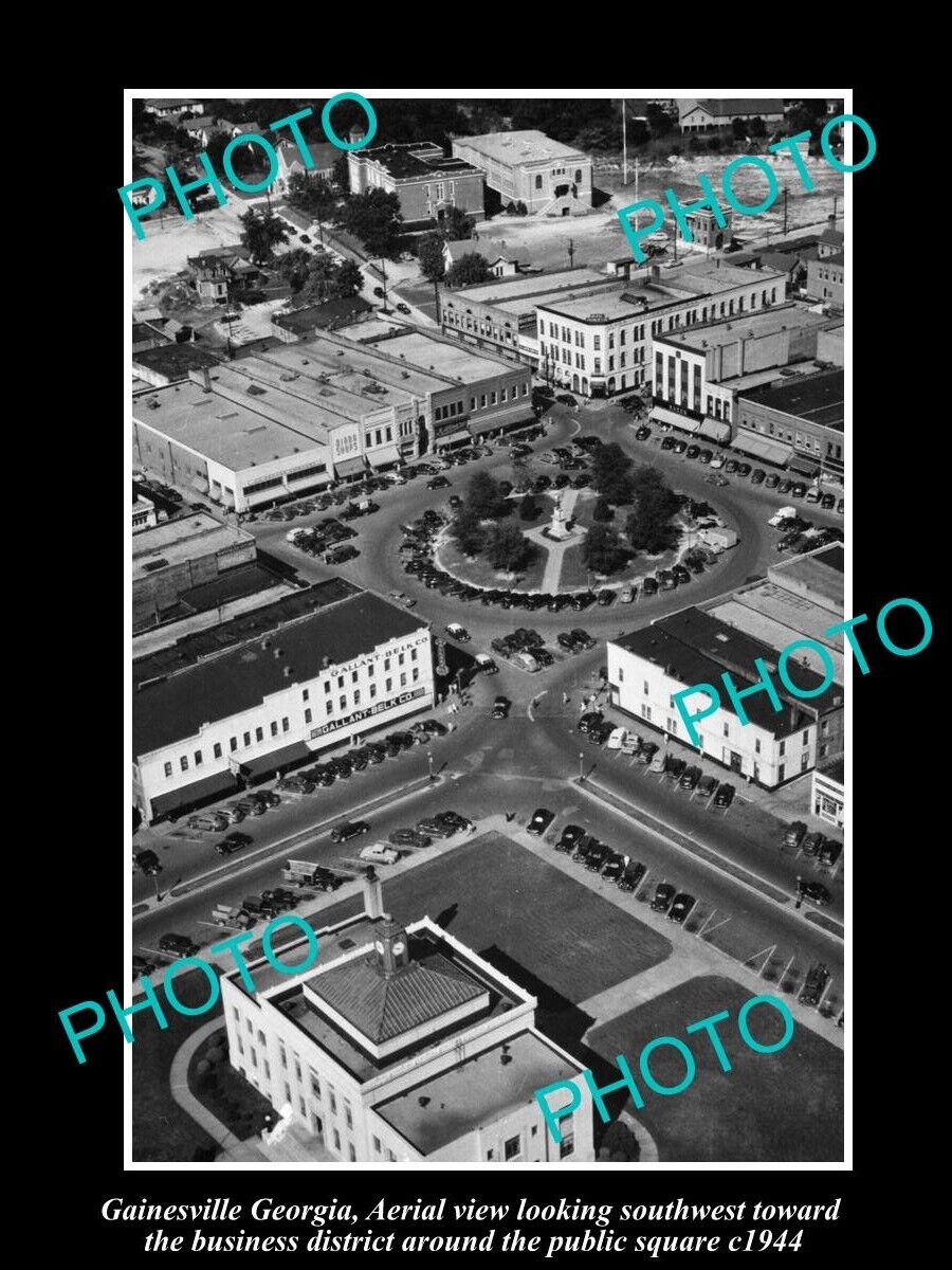 OLD LARGE HISTORIC PHOTO OF GAINESVILLE GEORGIA AERIAL VIEW OF THE CITY c1944 2