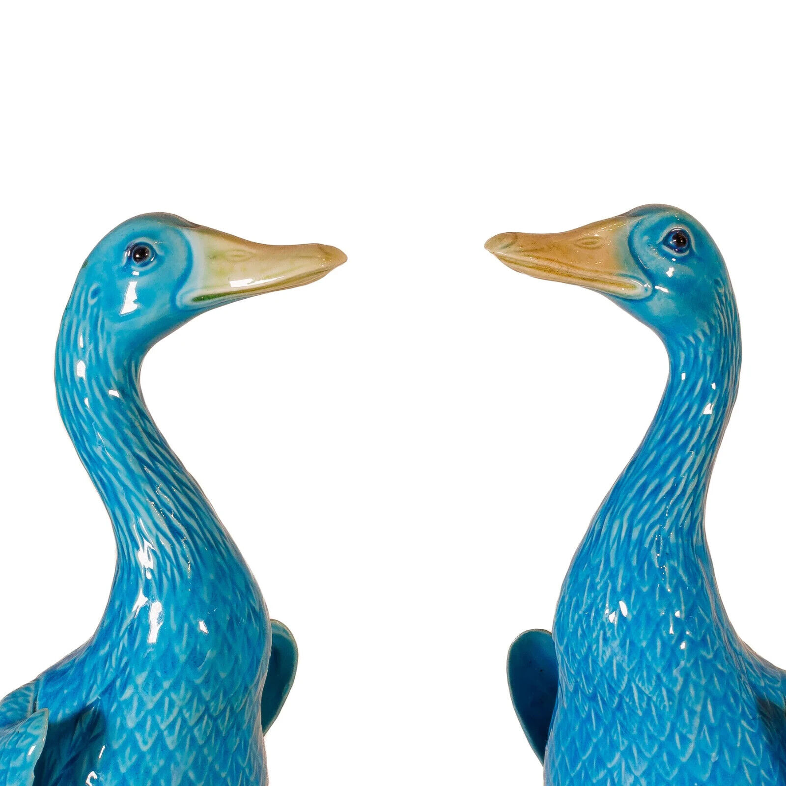 A Pair of 19th Century Export Glazed Chinese Turquoise Porcelain Ducks
