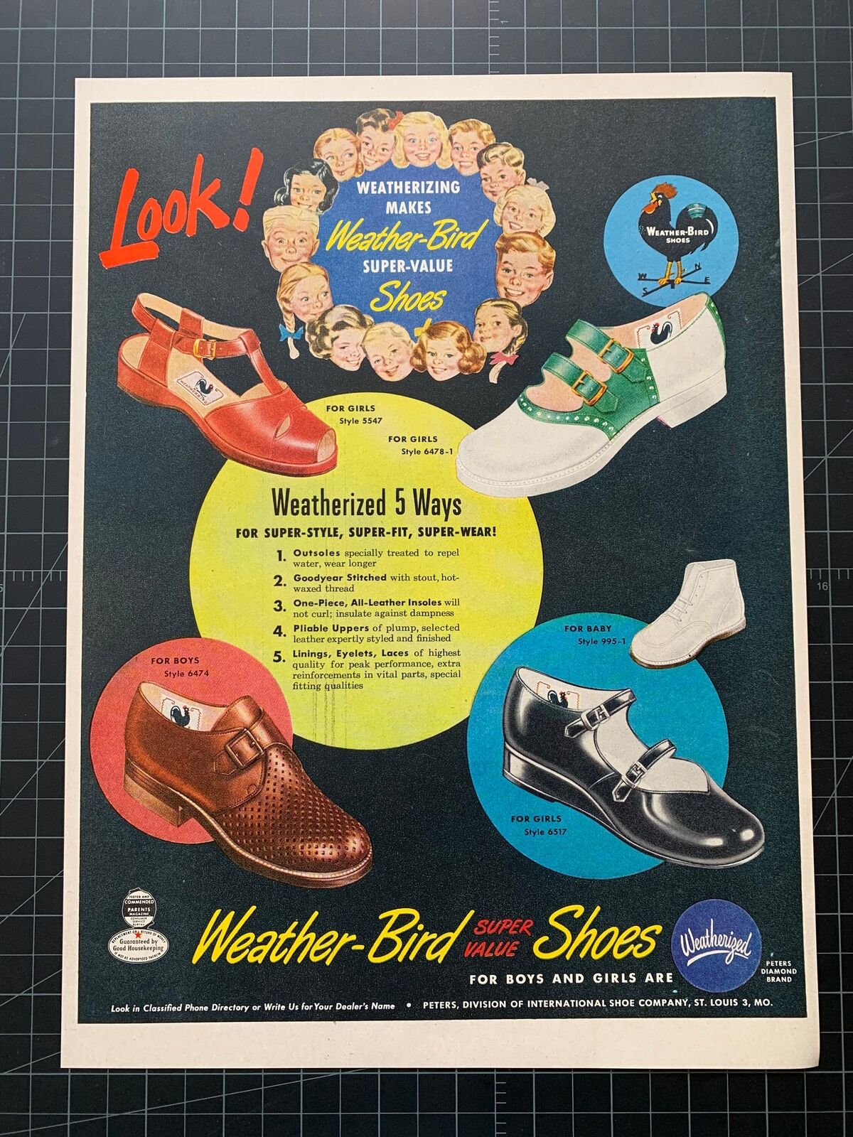 Vintage 1941 Weather Bird Shoes Print Ad