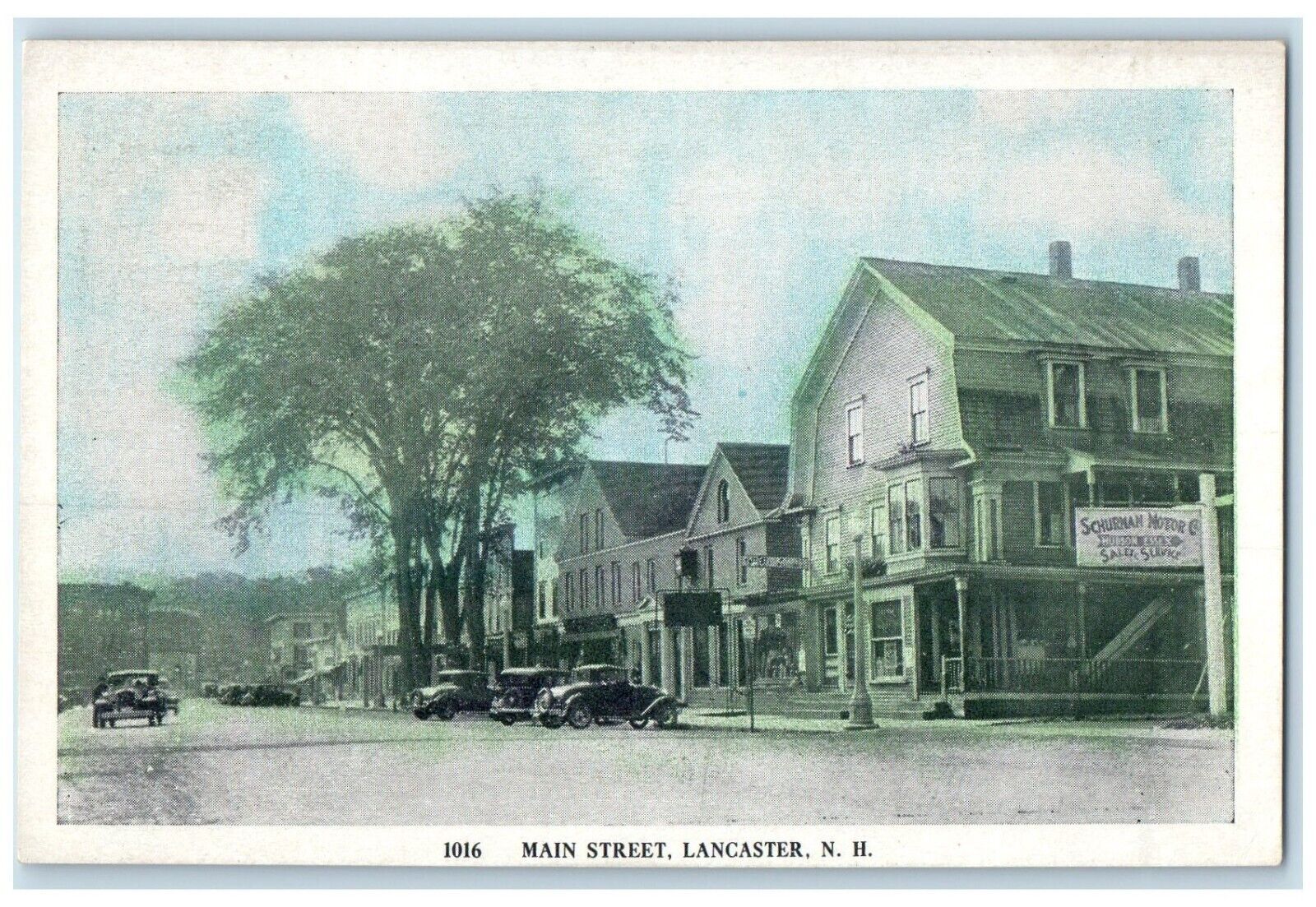 c1920 Main Street Exterior Store View Building Lancaster New Hampshire Postcard