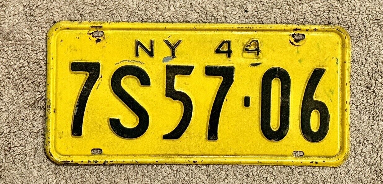 1944/1942 NEW YORK license plate – ORIGINAL WARTIME old vintage antique auto tag