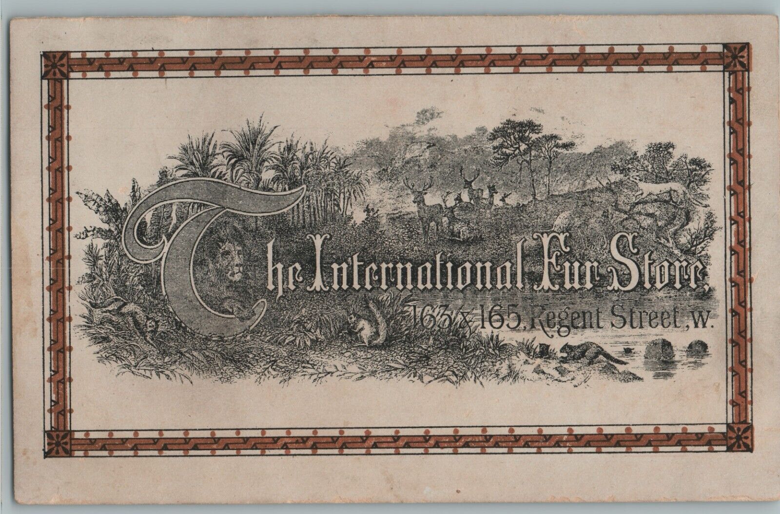 1880s The International Fur Storr Trading Card, Regent Street, London