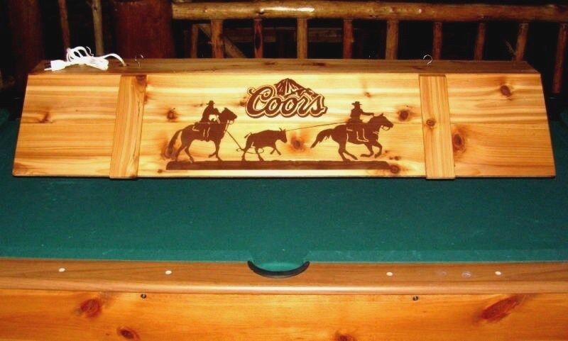 Led Pool Table Light Coors Horses Cowboy Roping Billiards Light