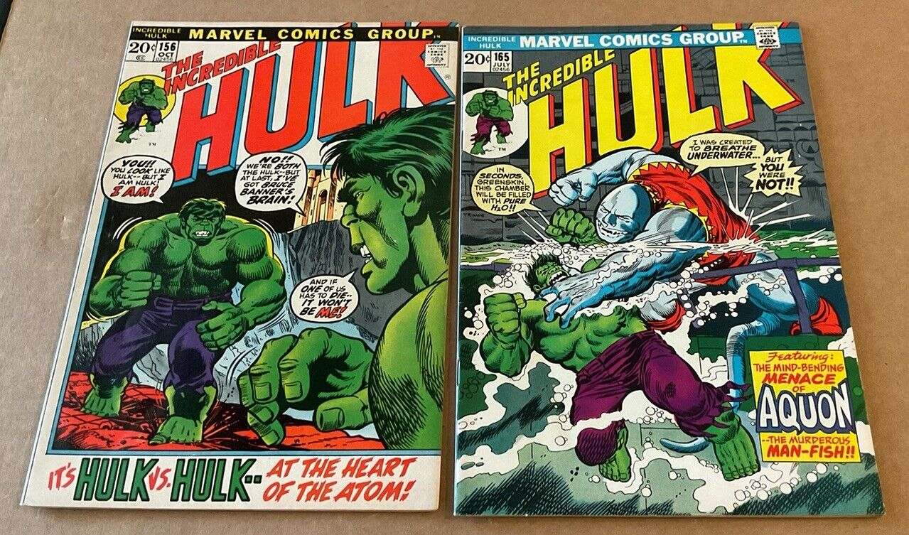 Incredible Hulk #156 & 165 (1972-173) VG