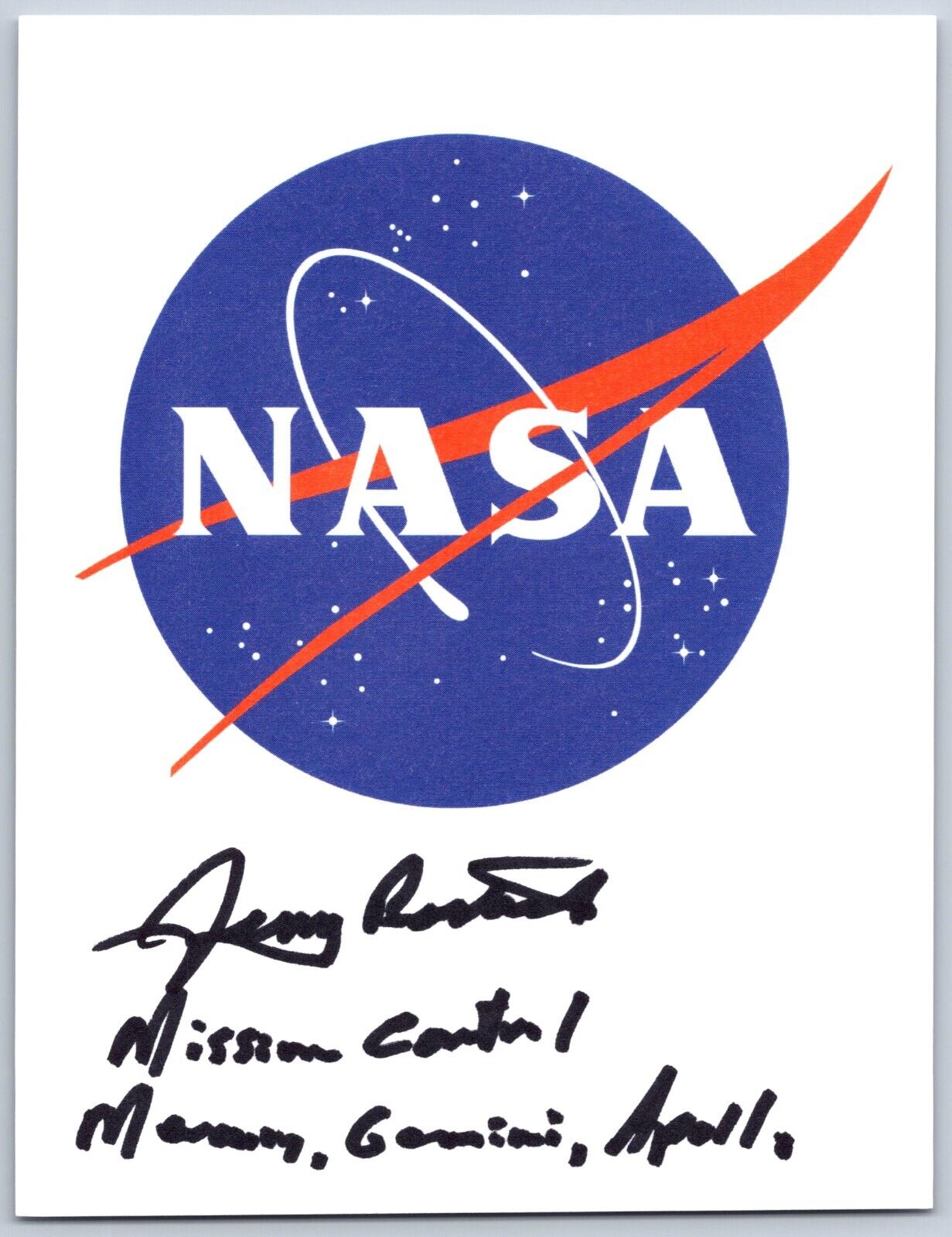Jerry Bostick Signed Autographed NASA Mission Control Flight Director Photo