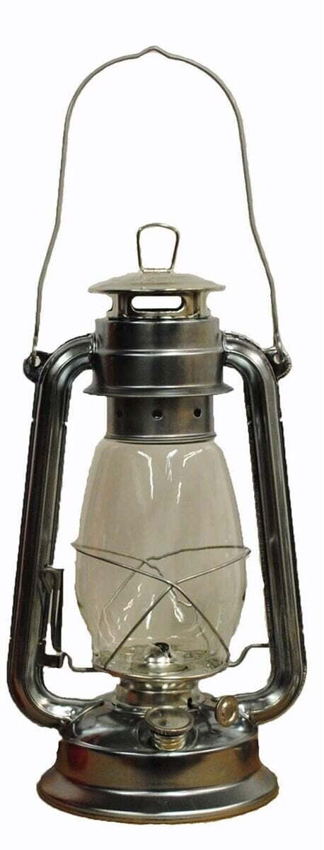 Silver Hurricane Kerosene Oil Lantern Emergency Hanging Light / Lamp - 12 Inches