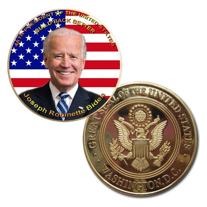 U.S. President 46th Joseph Robinette Biden | Gold Plated Challenge Coin