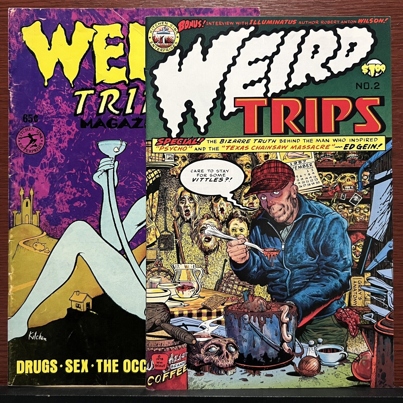 Weird Trips #1 & #2 Kitchen Sink 1978 Underground Comix Ed Gein Joel Beck OOP 👀
