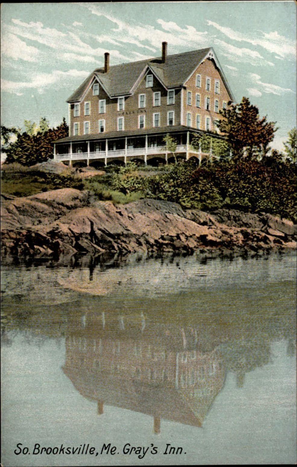 Maine South Brooksville Gray\'s Inn ~ c1910 vintage postcard sku275