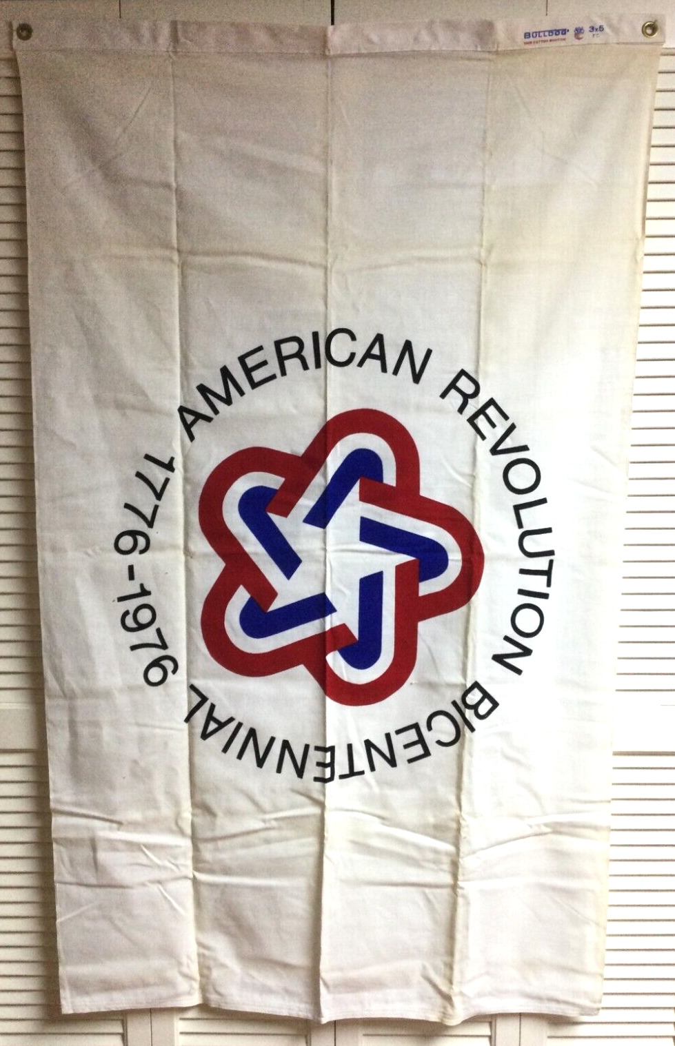 NOS Vintage Bicentennial 1776-1976 American Flag DETTRA Bulldog Cotton 3x5