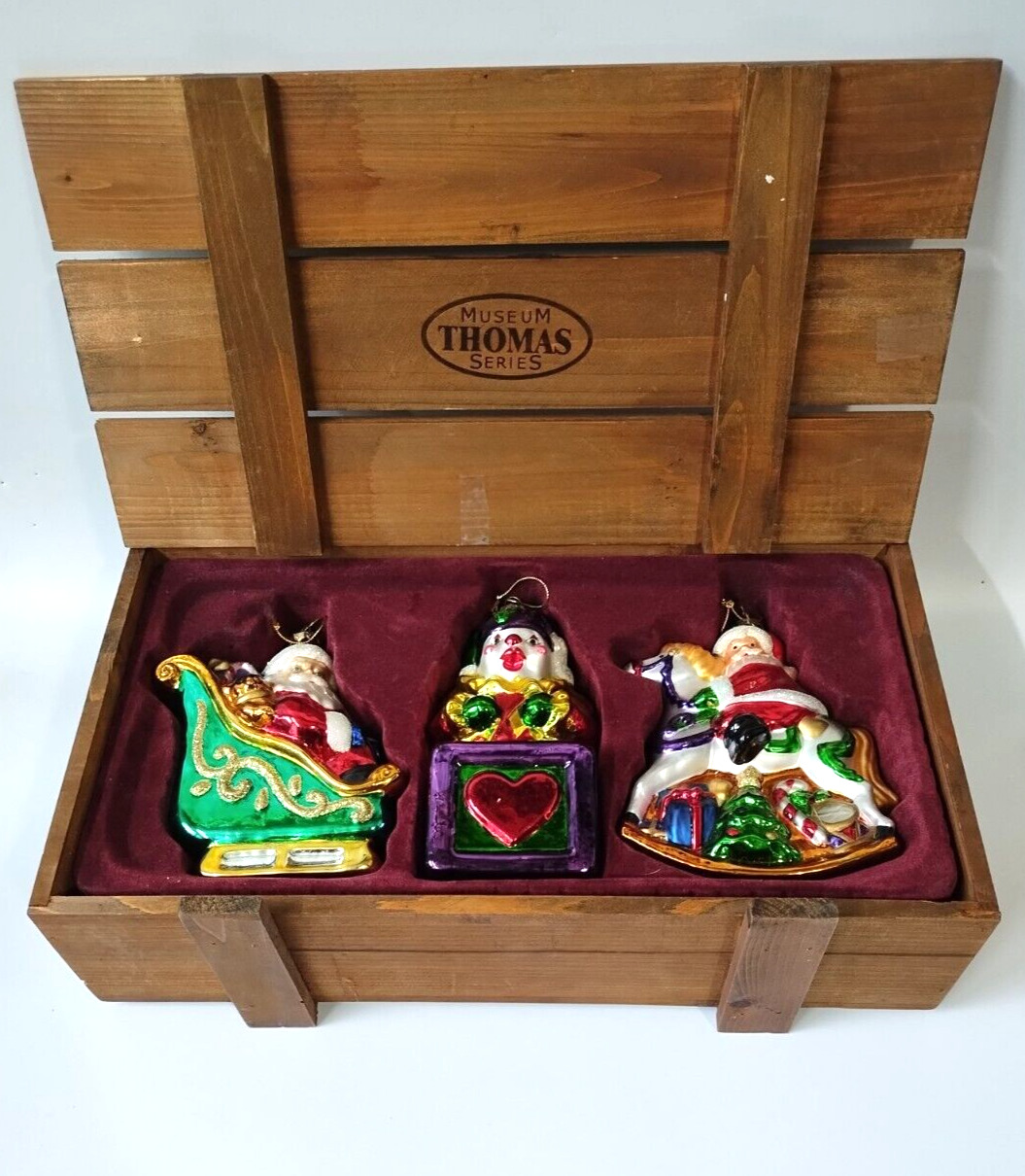 Thomas Pacconi Museum Series Christmas Ornaments Set Of 3 In Wood Box