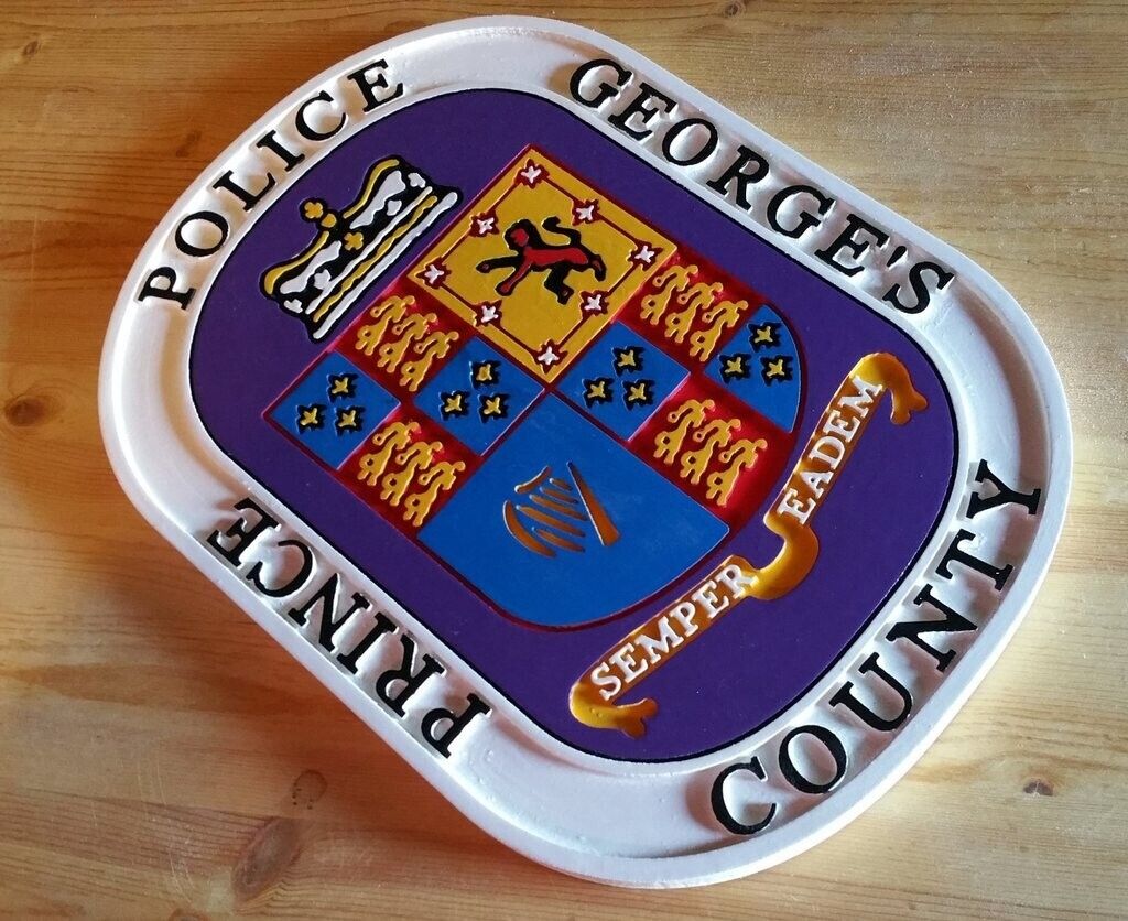 Police Prince Georges County 3D routed wood patch plaque sign Custom