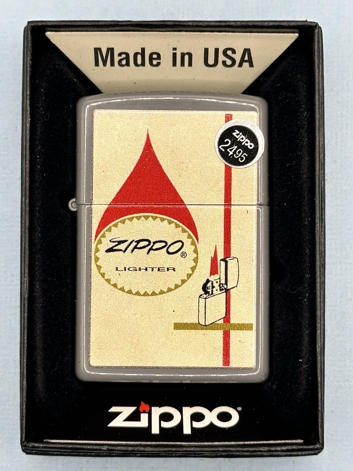 2022 Zippo Retro Lighter Design Flat Gray Zippo Lighter NEW