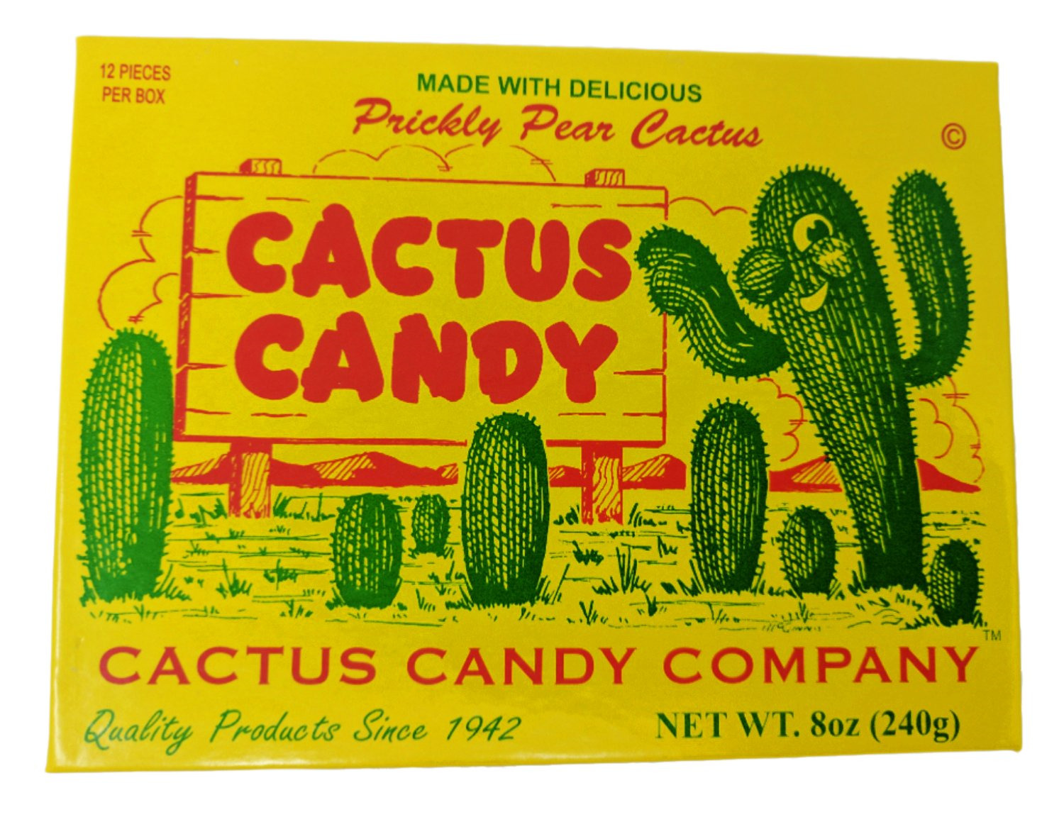 Cactus Candy Company 1/2 LB Box Arizona Prickly Pear Cactus Candy