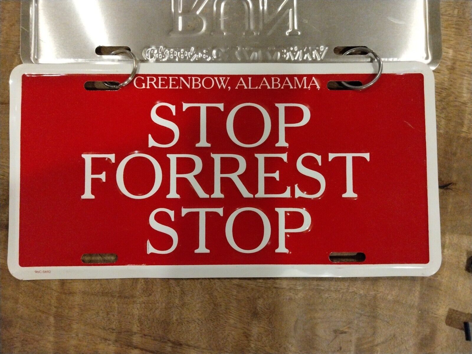 Run Forrest Run Stop Vintage Booster License Plates Bubba Gump Greenbow Alabama