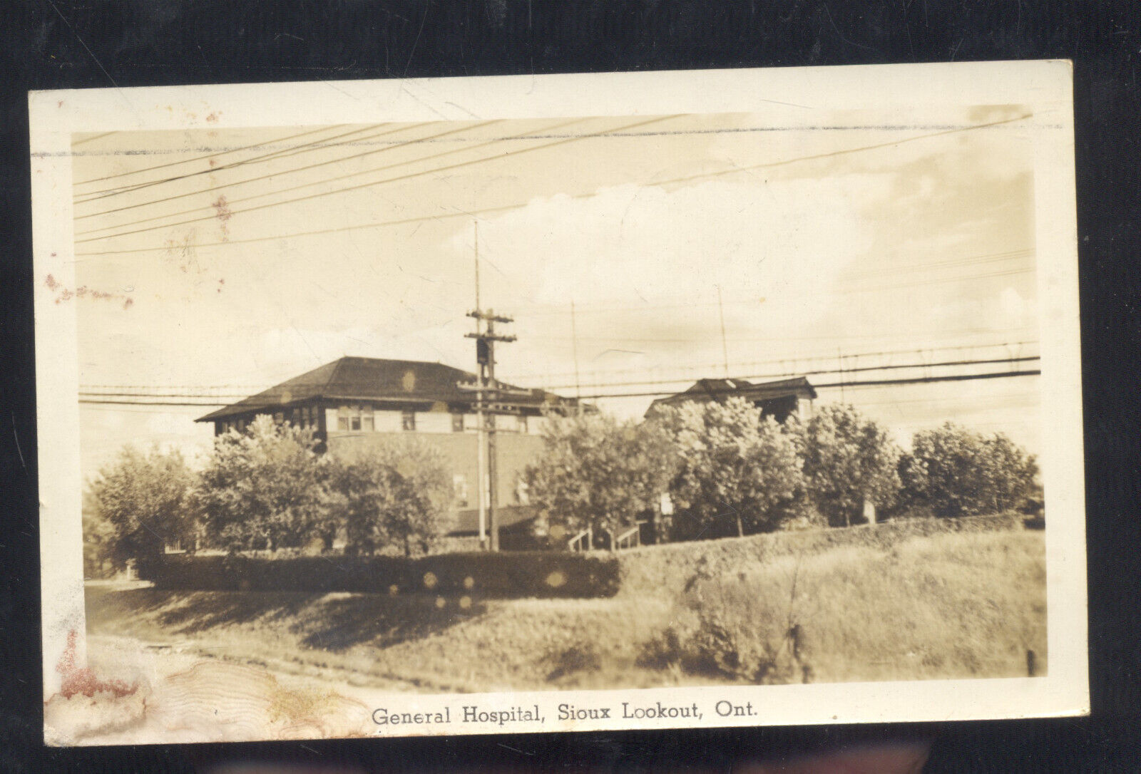 RPPC SIOUX LOOKOUT ONTARIO CANADA GENERAL HOSPITAL VINTAGE REAL PHOTO POSTCARD