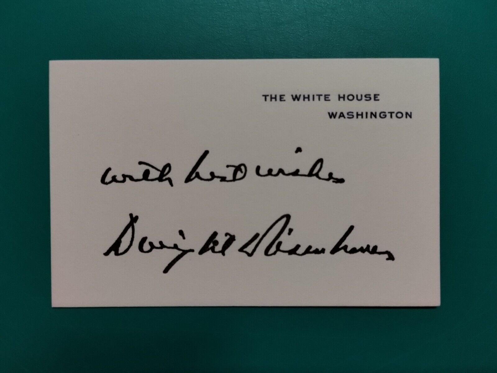 DWIGHT D. EISENHOWER - White House Signature/Business Card - VINTAGE ORIGINAL