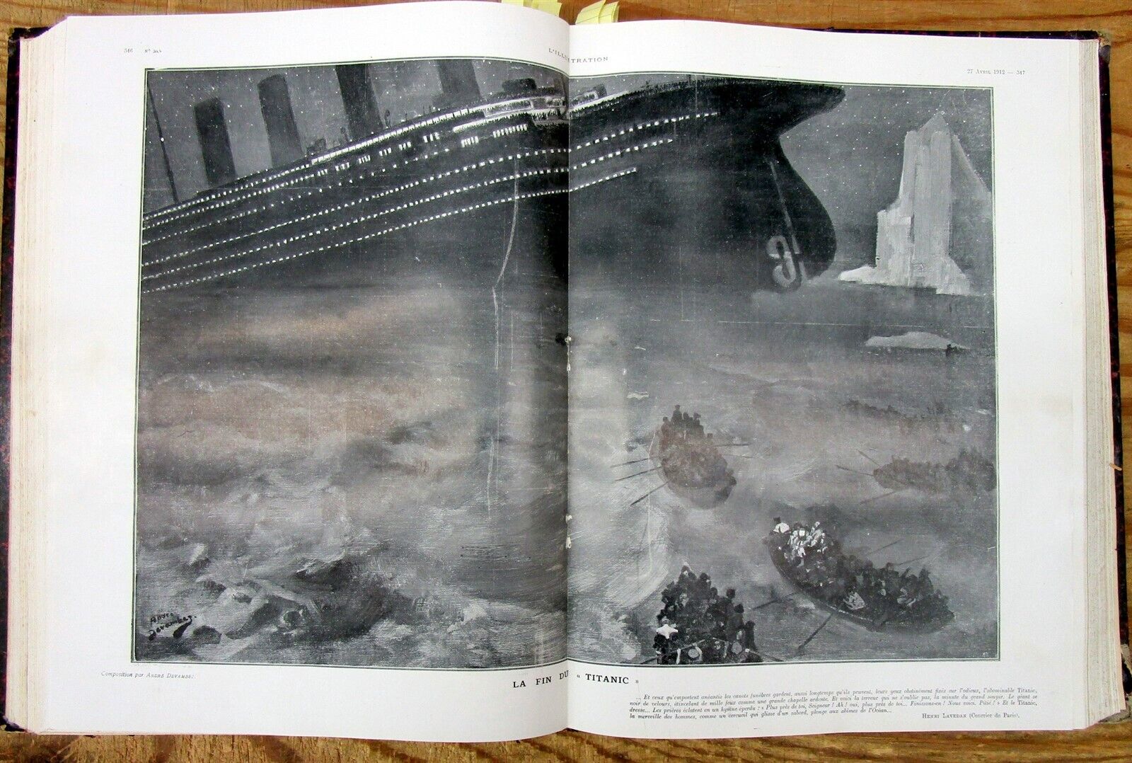 TITANIC DISASTER  Jan-Dec 1912 bound volume illustrated newspapers w Engravings